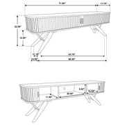 Valna Wood 71-inch TV Stand with Sliding Doors Walnut