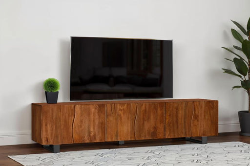 Trask 86-inch Wood TV Stand Media Console Mango Brown Default Title