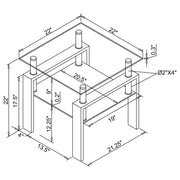Dyer 1-shelf Square Glass Top Side End Table