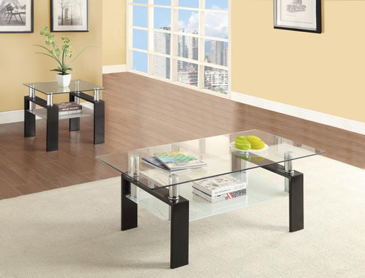 Dyer Rectangular Coffee and End Table Set Black 2-piece