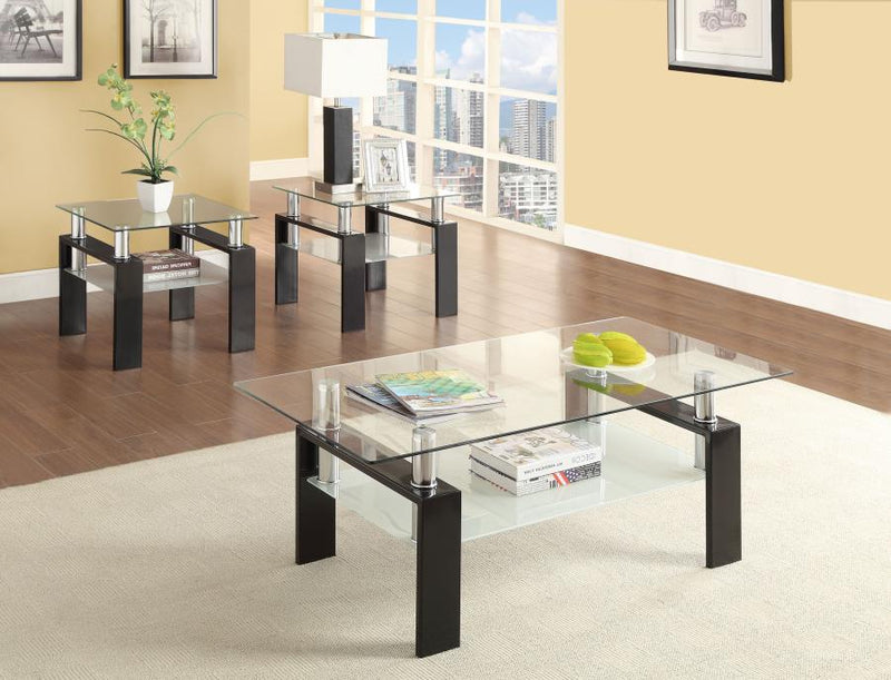 Dyer Rectangular Coffee and End Table Set Black 3-piece
