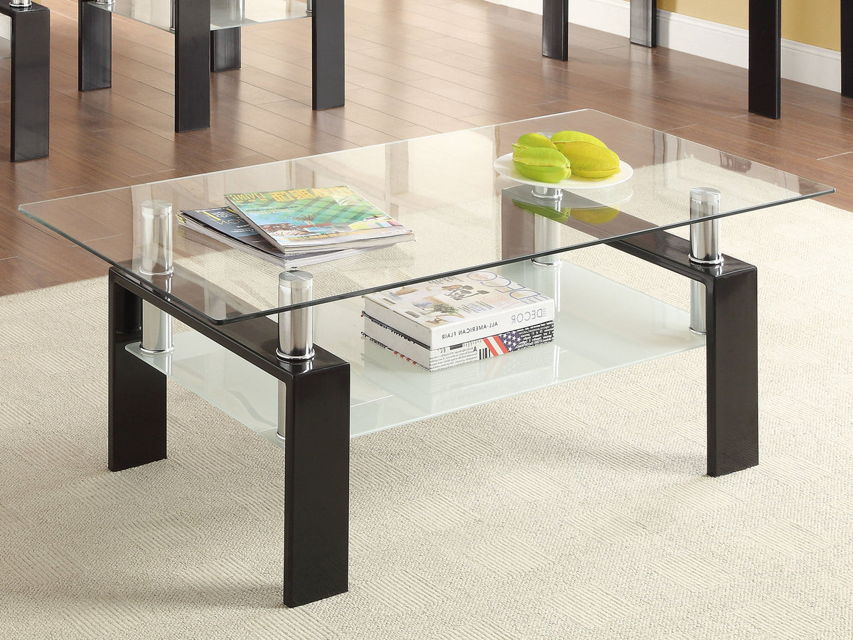 Dyer 1-shelf Rectangular Glass Top Coffee Table