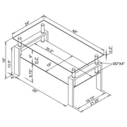 Dyer 1-shelf Rectangular Glass Top Coffee Table