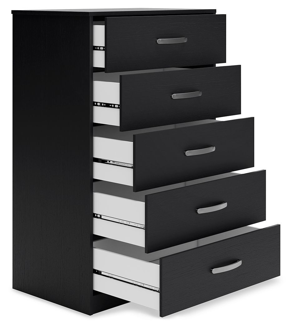 Finch - Five Drawer Chest - 46" Height - Black