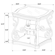 Laney 1-shelf Glass Top Rectangular End Table Deep Merlot