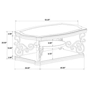 Laney Glass Top Coffee and End Table Set Dark Merlot