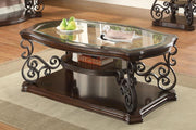 Laney 1-shelf Glass Top Rectangular Coffee Table Deep Merlot Default Title