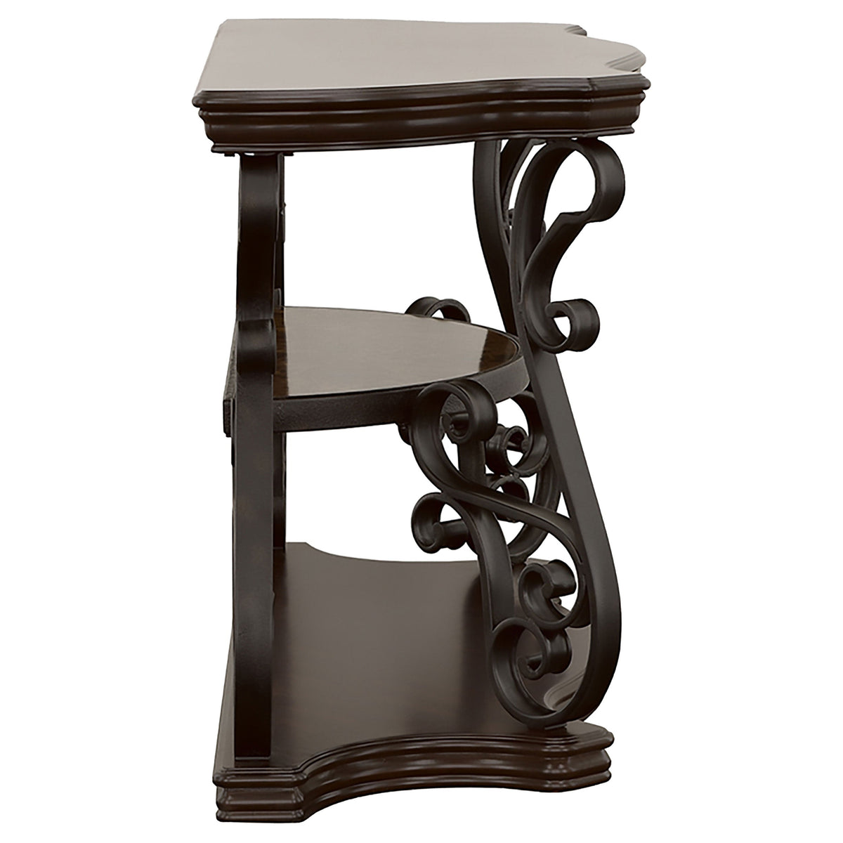 Laney Scrollwork Entryway Sofa Console Table Deep Merlot