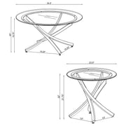 Brooke Round Coffee and End Table Set Brass