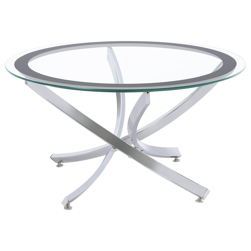 Brooke Round Coffee and End Table Set Brass