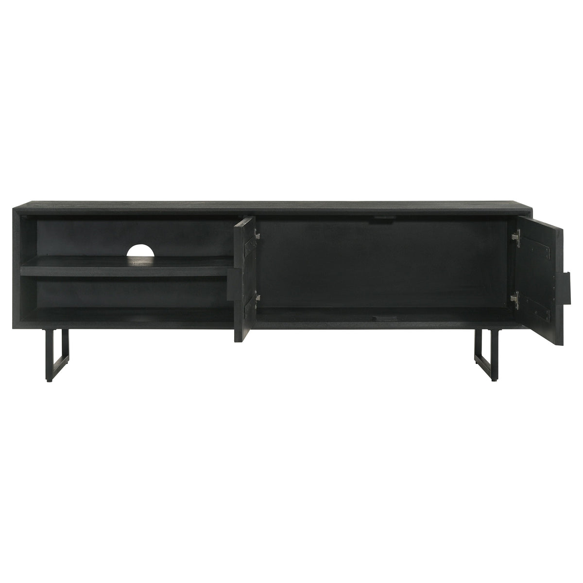 Marsden 2-door Mango Wood 70-inch TV Stand Charcoal Black