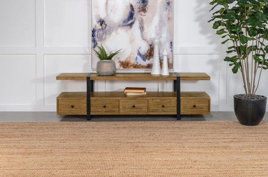 Otto 5-drawer Mango Wood 70-inch TV Stand Media Console Brown Default Title