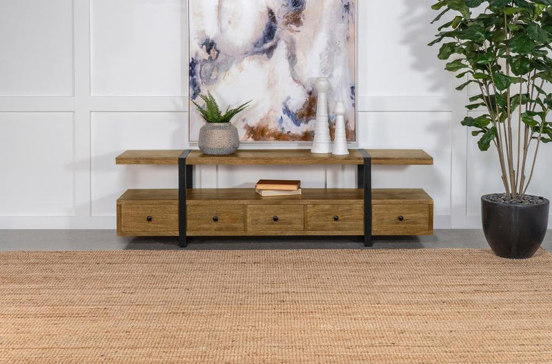 Otto 5-drawer Mango Wood 70-inch TV Stand Media Console Brown Default Title