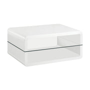 Elana 1-shelf Rectangular Coffee Table White High Gloss