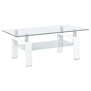 Dyer 1-shelf Rectangular Glass Top Coffee Table