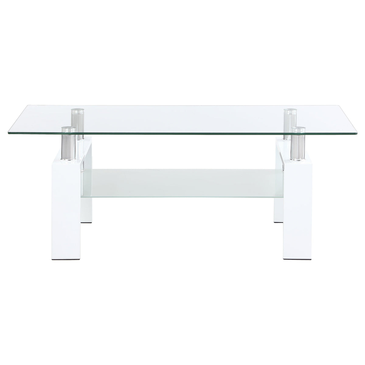 Dyer 1-shelf Rectangular Glass Top Coffee Table