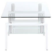 Dyer 1-shelf Rectangular Glass Top Coffee Table