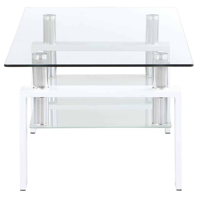 Dyer 1-shelf Rectangular Glass Top Coffee Table
