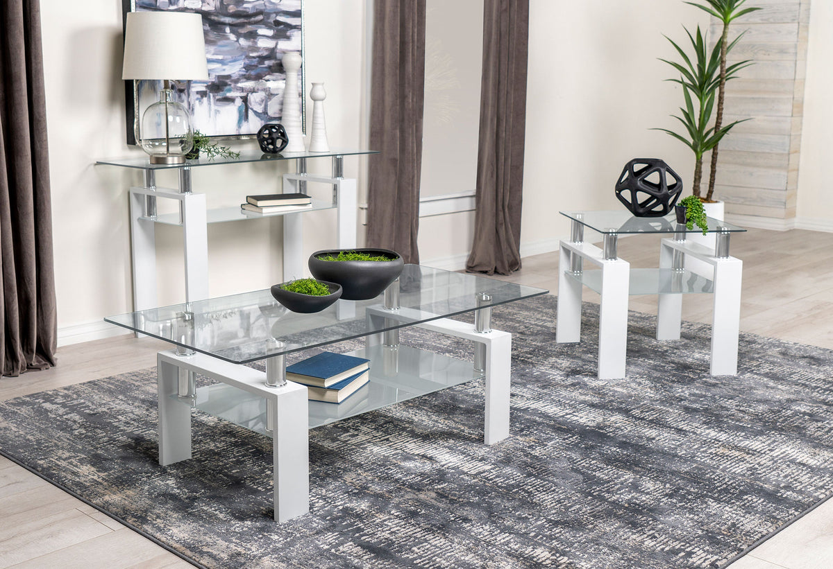 Dyer 1-shelf Rectangular Glass Top Coffee Table