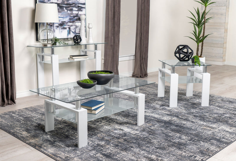 Dyer Rectangular Glass Top Entryway Sofa Console Table