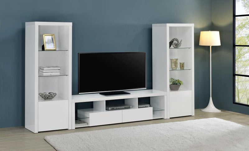 Jude 3-piece 71-inch TV Entertainment Center White High Gloss Default Title