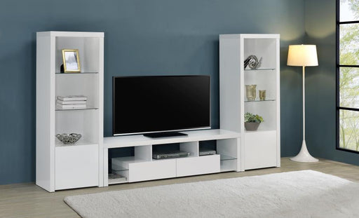 Jude 3-piece 71-inch TV Entertainment Center White High Gloss Default Title