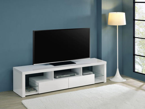 Jude 2-drawer Engineered Wood 71-inch TV Stand High Gloss White Default Title