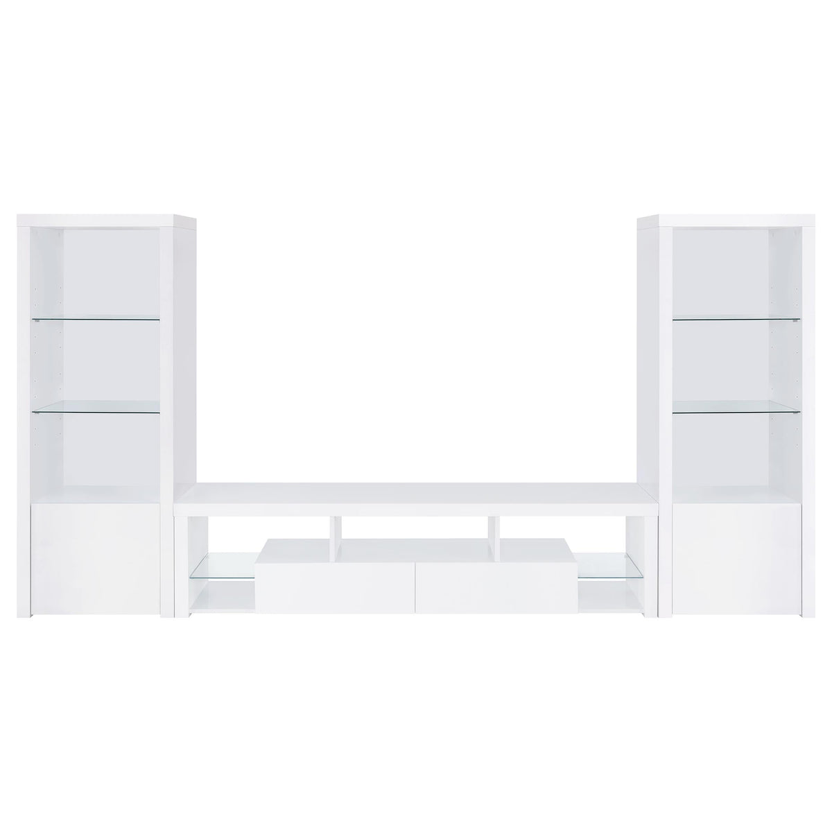 Jude 3-shelf Engineered Wood Media Tower High Gloss White