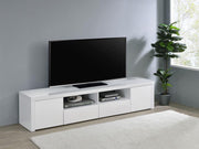 Jude 2-door Engineered Wood 79-inch TV Stand High Gloss White Default Title