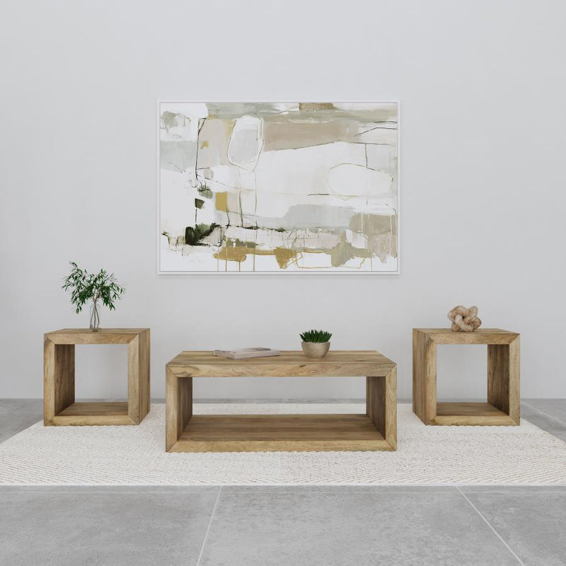 Benton Solid Mango Coffee and End Table Set Natural 3-piece