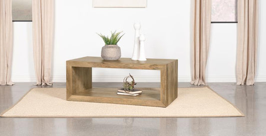 Benton Rectangular Solid Wood Coffee Table Natural Default Title