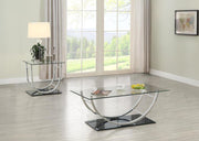 Danville Glass Top Coffee and End Table Set Chrome 2-piece