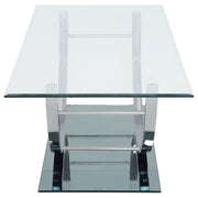 Danville Rectangular U-Shaped Glass Top Coffee Table Chrome