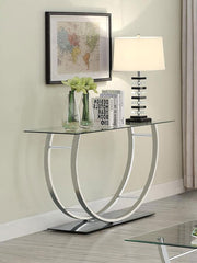 Danville U-shaped Glass Top Entryway Console Table Chrome Default Title