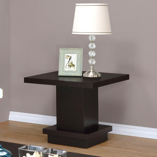 Reston Square Engineered Wood Side End Table Cappuccino Default Title