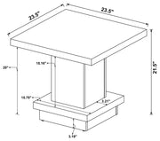 Reston Square Engineered Wood Side End Table Cappuccino