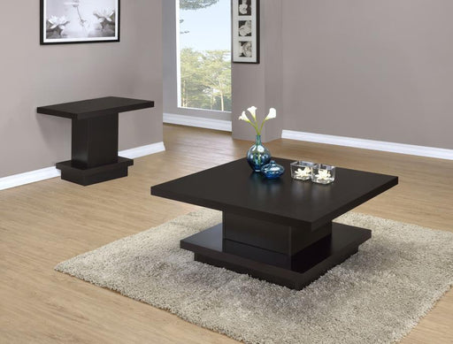 Reston Square Coffee and End Table Set Cappuccino 2-piece