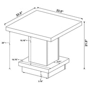 Reston Square Coffee and End Table Set Cappuccino