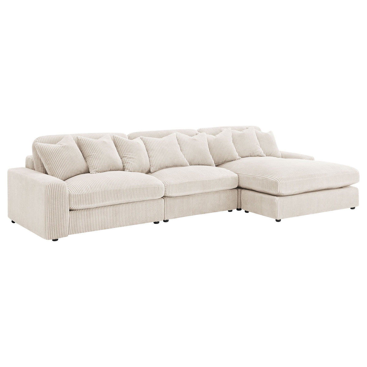 Blaine Upholstered Reversible Chaise Sectional Sofa Sand