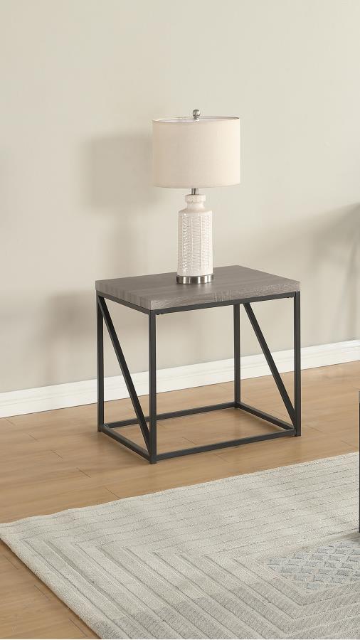 Birdie Square Engineered Wood End Table Sonoma Grey Default Title