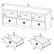 Rutland 59-inch 3-drawer TV Stand Media Console Black