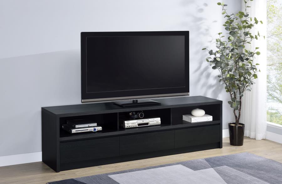 Rutland 78-inch 3-drawer TV Stand Media Console Black Default Title