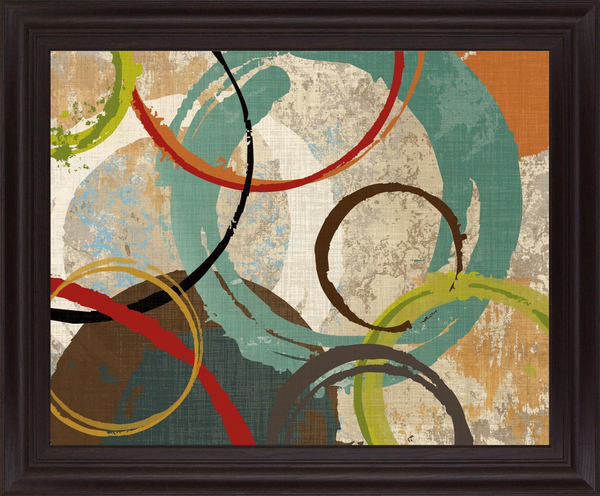 Whirlwind Echoes - 28" x 34" Framed Wall Art - Dark Brown