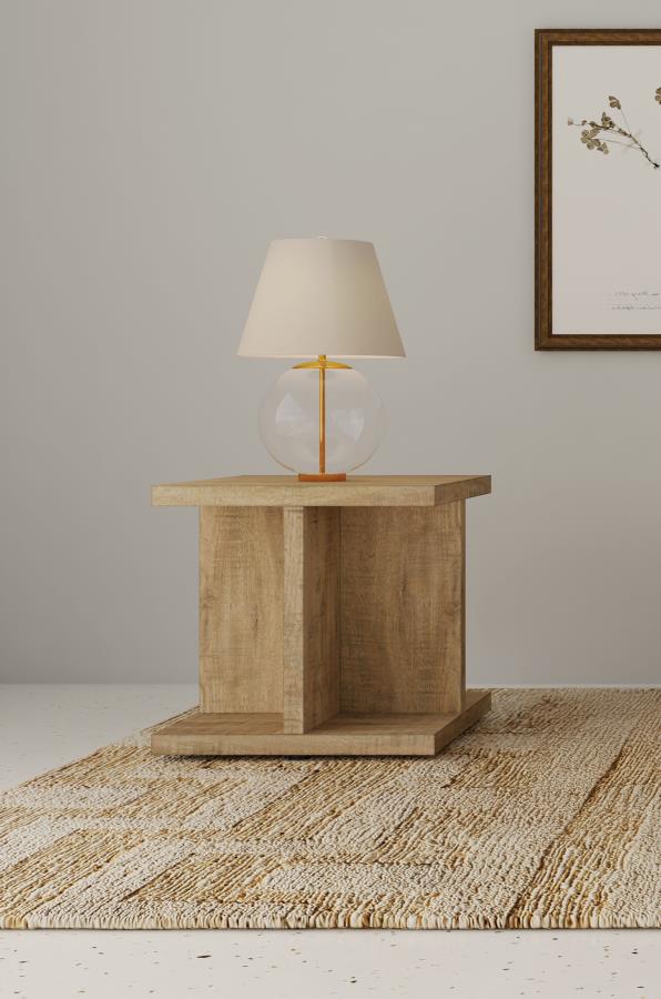 Cortona Square Engineered Wood End Side Table Mango Default Title