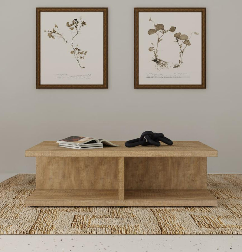Cortona Square Engineered Wood Cocktail Coffee Table Mango Default Title