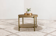 Arini Round End Side Table With Storage Shelf