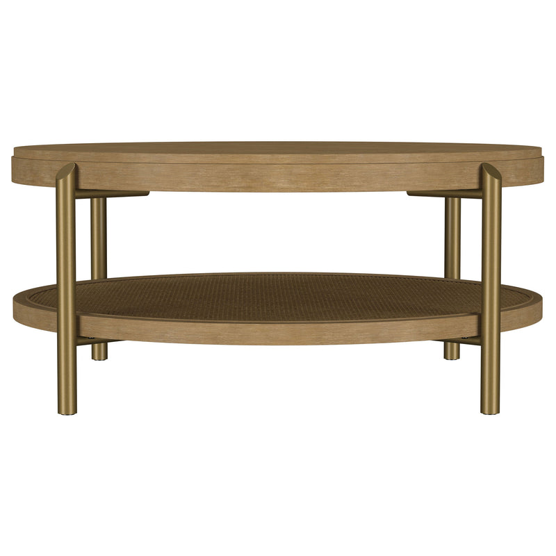 Arini Round Coffee Table With Storage Shelf