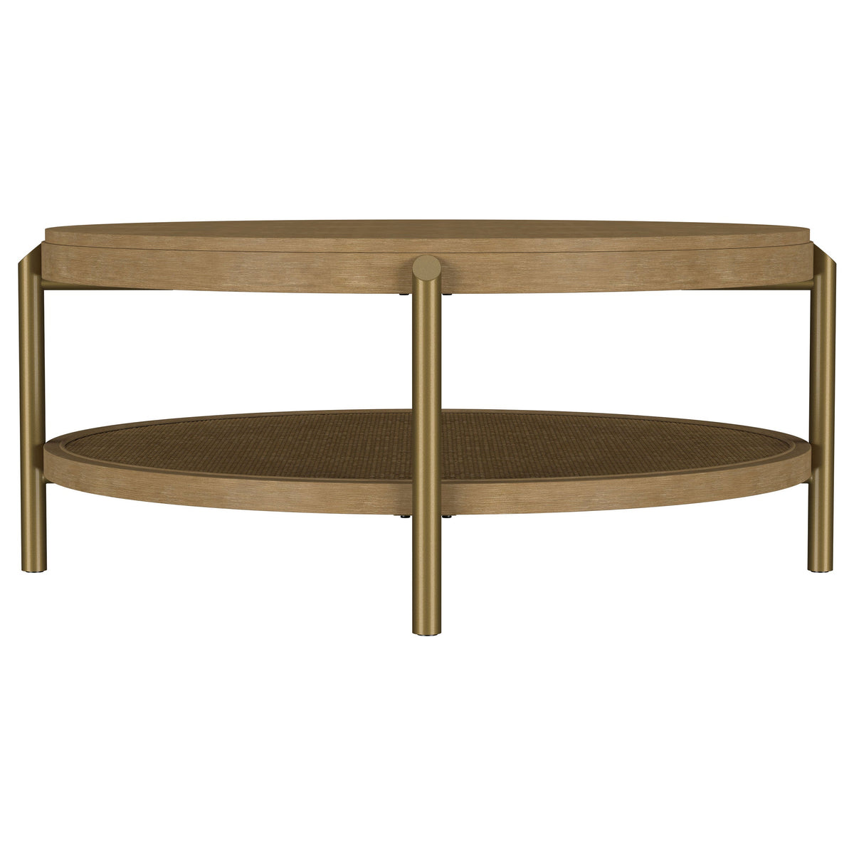 Arini Round Coffee Table With Storage Shelf