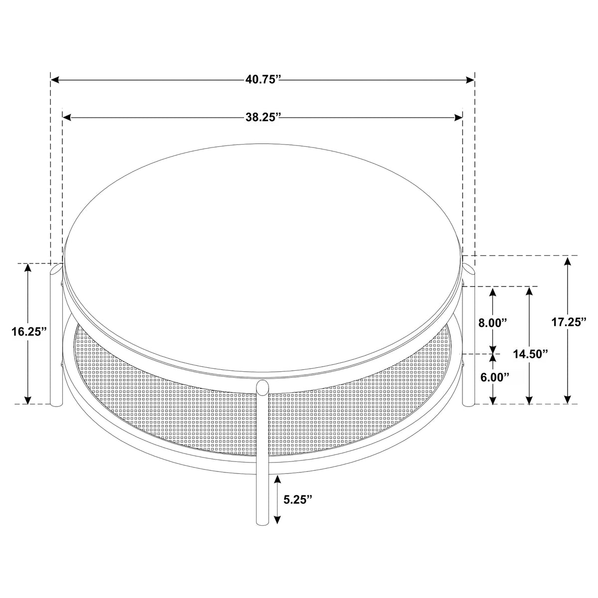 Arini Round Coffee Table With Storage Shelf