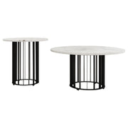 Haven Round Marble Coffee and End Table Set